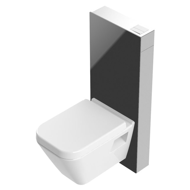 Opbouwreservoir Wilco Zwart glas 100x41x12 cm Opbouw sanitair module Opbouwreservoir Wilco Zwart glas 100x41x12 cm Opbouw sanitair module