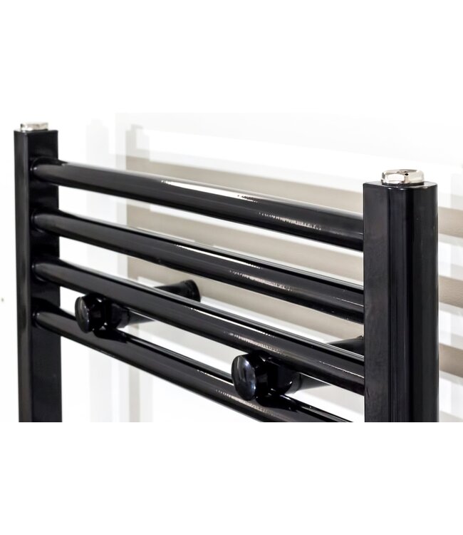Handdoekradiator 160x60 cm Zwart 828Watt Midden Aansluiting Designradiator Aloni Girne