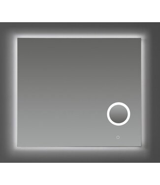 SANI-SUPPLY Badkamerspiegel Rosie 80 cm met Make-Up Spiegel en Spiegelverwarming Dimbare LED-Verlichting 80x70x2,5 cm