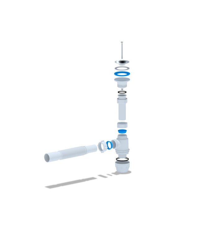 Flexibele bekersifon kunststof met crepine Ø40cm