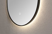 Badkamerspiegel Lana Lux Zwart Ovaal 90x45x3 cm met LED-verlichting 3-kleuren dimbaar touch sensor Badkamerspiegel Lana Lux Zwart Ovaal 90x45x3 cm met LED-verlichting 3-kleuren dimbaar touch sensor