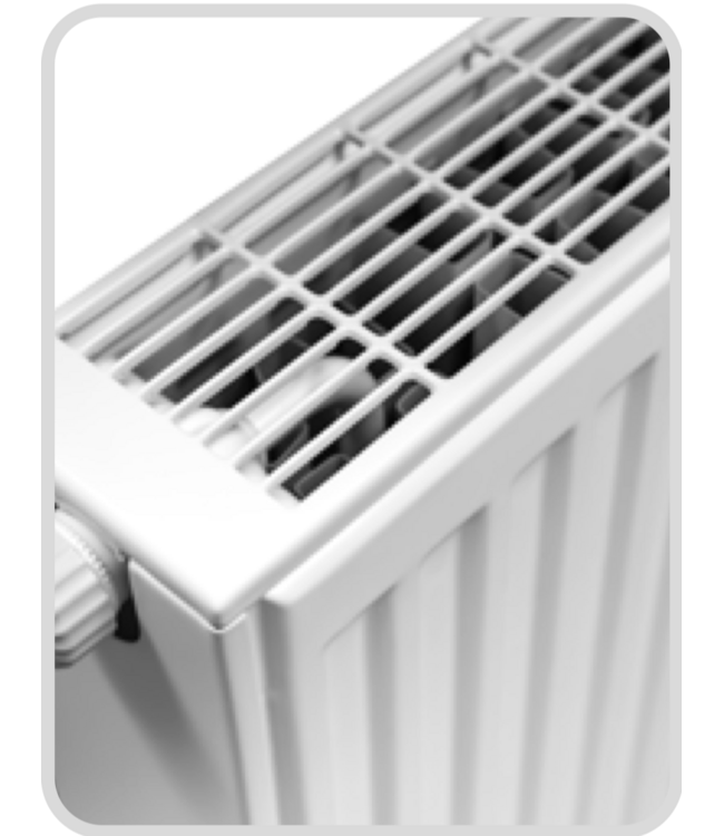 Radiatorombouw 70x80 cm Smooth vlakke voorplaat RAL-9016