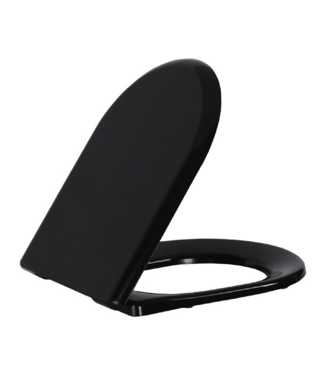 Creavit toiletset Zwart - Hangtoilet TP325 met bidet Zwart Mat - Spoelrand incl. softclose toiletbril