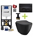 Creavit toiletset Zwart - Hangtoilet TP325 met bidet Zwart Mat - Spoelrand incl. softclose toiletbril