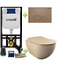 Creavit toiletset met bidet Mat Cappuccino - Hangtoilet FE322 Mat Cappuccino incl. soft close toiletbril en drukplaat
