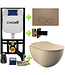 Creavit toiletset met bidet Mat Cappuccino - Hangtoilet FE322 Mat Cappuccino incl. soft close toiletbril en drukplaat