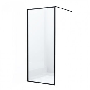 Douchewand Zwart Frame Danilo 80x200cm 8mm veiligheidsglas Nano-coating incl. Muursteun