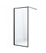Douchewand Zwart Frame Danilo 90x200cm 8mm veiligheidsglas Nano-coating incl. Muursteun