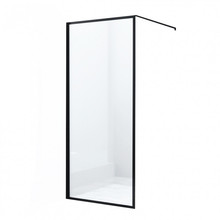 Douchewand Zwart Frame Danilo 100x200cm 8mm veiligheidsglas Nano-coating incl. Muursteun