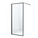 Douchewand Zwart Frame Danilo 140x200cm 8mm veiligheidsglas Nano-coating incl. Muursteun
