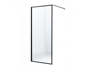 Douchewand Zwart Frame Danilo 140x200cm 8mm veiligheidsglas Nano-coating incl. Muursteun