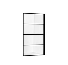 Douchewand Zwart Frame Luciano 140x200cm 8mm veiligheidsglas helder glas zwart raster incl. muursteun