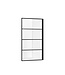 ALONI Douchewand Zwart Frame Luciano 140x200cm 8mm veiligheidsglas helder glas zwart raster incl. muursteun