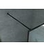 Douchewand Zwart Frame Luciano 80x200cm 8mm veiligheidsglas helder glas zwart raster incl. muursteun