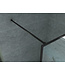 Douchewand Zwart Frame Luciano 140x200cm 8mm veiligheidsglas helder glas zwart raster incl. muursteun