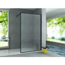 Douchewand Zwart Frame Danilo 120x200cm 8mm veiligheidsglas Nano-coating incl. Muursteun
