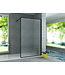 ALONI Douchewand Zwart Frame Danilo 120x200cm 8mm veiligheidsglas Nano-coating incl. Muursteun