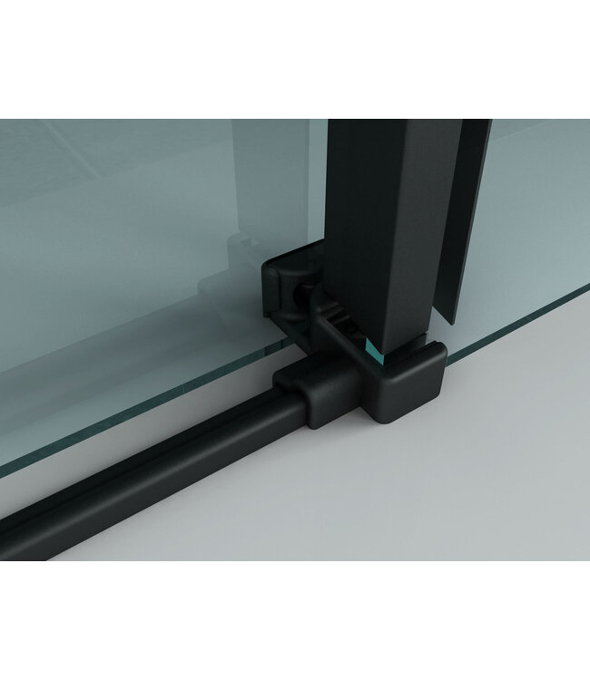 Douchecabine Zwart Mat Frame Sofia 120x80x195cm Schuifdeur Helder Glas 8mm Veiligheidsglas