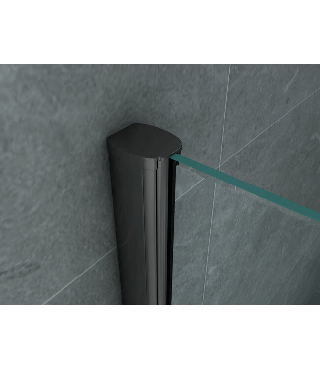 Douchecabine Zwart Mat Frame Sofia 120x80x195cm Schuifdeur Helder Glas 8mm Veiligheidsglas