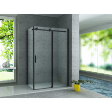 Douchecabine Zwart Mat Frame Sofia 160x90x195cm Schuifdeur Helder Glas 8mm Veiligheidsglas