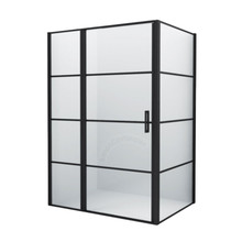 Douchecabine Frame Raster Zwart Mat 80x120cm Draaideur 8mm veiligheidsglas Nano-coating