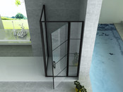 Douchecabine Frame Raster Zwart Mat 90x120cm Draaideur 8mm veiligheidsglas Nano-coating Douchecabine Frame Raster Zwart Mat 90x120cm Draaideur 8mm veiligheidsglas Nano-coating