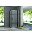 Douchecabine Frame Raster Zwart Mat 90x140cm Draaideur 8mm veiligheidsglas Nano-coating