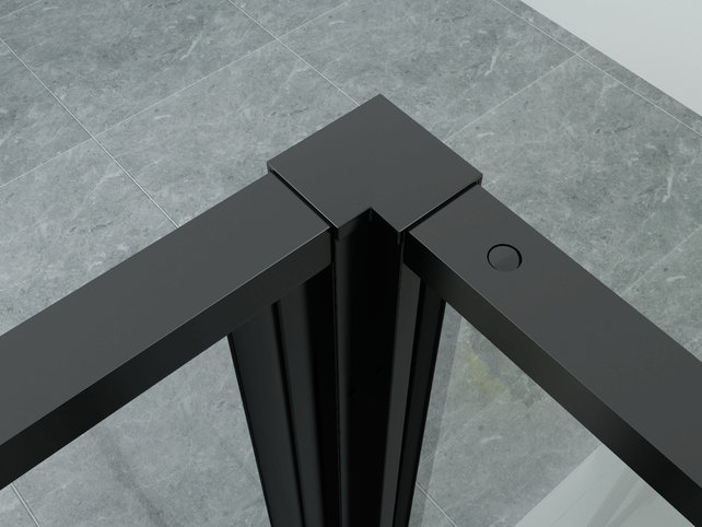 Douchecabine Frame Raster Zwart Mat 90x140cm Draaideur 8mm veiligheidsglas Nano-coating