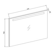 Badkamerspiegel Dion 160x70x3 cm Led verlichting Vóór & Onderverlichting incl. Spiegelverwarming Badkamerspiegel Dion 160x70x3 cm Led verlichting Vóór & Onderverlichting incl. Spiegelverwarming