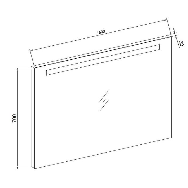 Badkamerspiegel Dion 160x70x3 cm Led verlichting Vóór & Onderverlichting incl. Spiegelverwarming Badkamerspiegel Dion 160x70x3 cm Led verlichting Vóór & Onderverlichting incl. Spiegelverwarming
