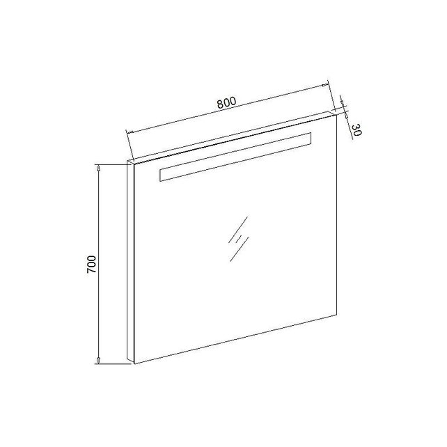 Badkamerspiegel Dion 80x70x3 cm Led verlichting Vóór & Onderverlichting incl. Spiegelverwarming