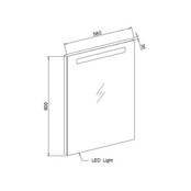 Badkamerspiegel Dion 58x80x3 cm Led verlichting Vóór & Onderverlichting incl. Spiegelverwarming Badkamerspiegel Dion 58x80x3 cm Led verlichting Vóór & Onderverlichting incl. Spiegelverwarming