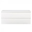 Wastafelonderkast Callisto Diamond 120x50x48cm Hoogglans Wit 2 Lades Softclose Greeploos Topblad Zonder Kraangat