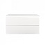 Wastafelonderkast Callisto Diamond 100x50x48cm Hoogglans Wit 2 Lades Softclose Greeploos Topblad Zonder Kraangat