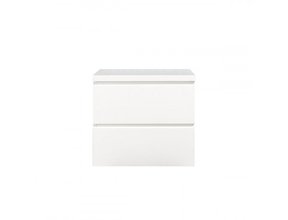 Wastafelonderkast Callisto Diamond 60x50x48cm Hoogglans Wit 2 Lades Softclose Greeploos Topblad Zonder Kraangat