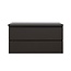 Wastafelonderkast Callisto Diamond 100x50x48cm Mat Grijs 2 Lades Softclose Greeploos Topblad Zonder Kraangat