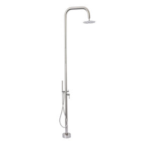 Buitendouche Set Eros Rond RVS 2 Greeps Mengkraan met Staafhanddouche