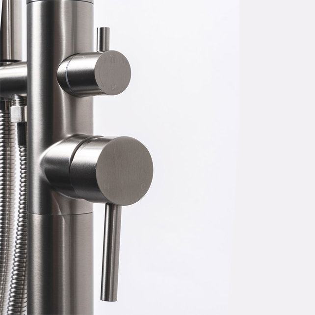 Buitendouche Set Eros Rond RVS 2 Greeps Mengkraan met Staafhanddouche