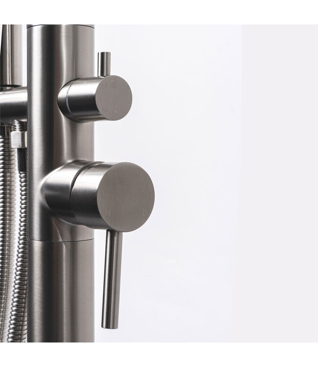 Buitendouche Set Eros Rond RVS 2 Greeps Mengkraan met Staafhanddouche