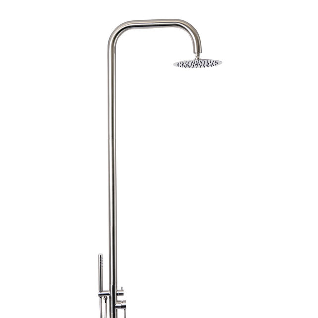 Buitendouche Set Eros Rond RVS 2 Greeps Mengkraan met Staafhanddouche