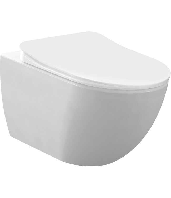 Creavit Hangtoilet Glans Wit FE322 Randloos met bidet incl. Softclose Toiletbril