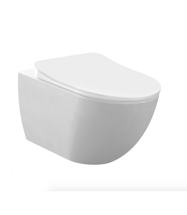 Creavit Hangtoilet Glans Wit FE322 Randloos met bidet incl. Softclose Toiletbril