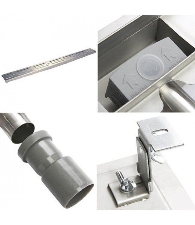 Douchegoot RVS FLENS 20 cm met Uitneembaar Sifon + uitneembaar haarfilter