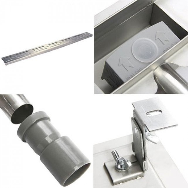 Douchegoot RVS FLENS 70 cm met Uitneembaar Sifon + uitneembaar haarfilter