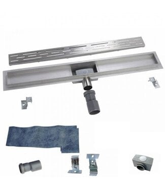 Douchegoot RVS FLENS 110 cm met Uitneembaar Sifon + uitneembaar haarfilter