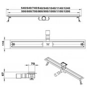 Douchegoot RVS FLENS 110 cm met Uitneembaar Sifon + uitneembaar haarfilter Douchegoot RVS FLENS 110 cm met Uitneembaar Sifon + uitneembaar haarfilter