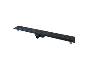 Douchegoot Mat Zwart FLENS 80 CM met Uitneembaar Sifon + uitneembaar haarfilter