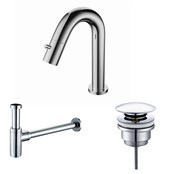 Fonteinkraan set Mila geborsteld Koper Toiletkraan + Sifon + Clickwaste