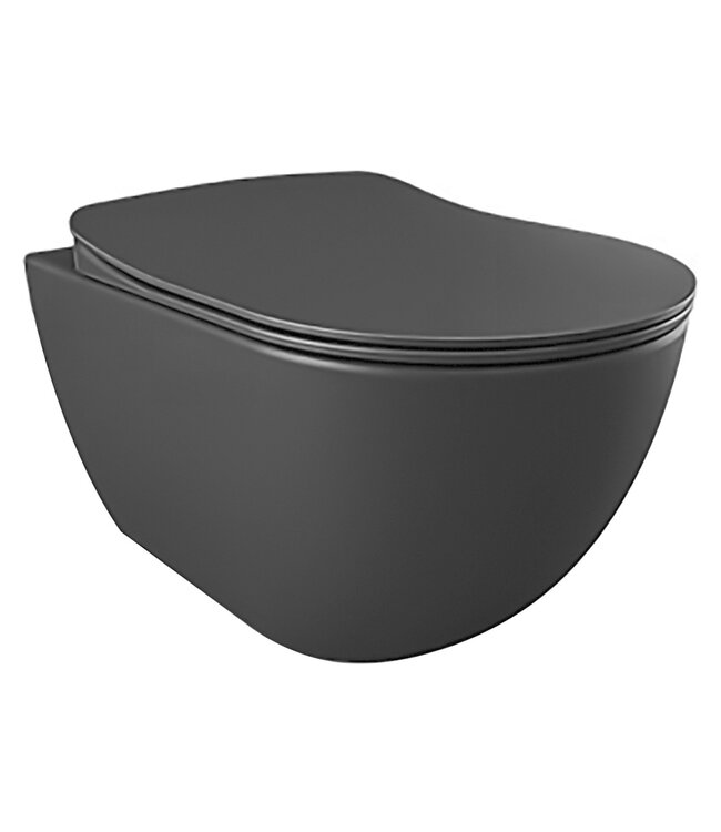 Hangtoilet Creavit Freedom Mat Zwart ( Exclusief toiletbril )