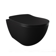 Hangtoilet Randloos Creavit Freedom Mat Zwart excl. wc-bril